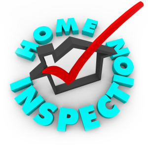 A red check mark in a house box surrounded by the words Home Inspection